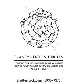 Transmutation circles - alchemical symbol - sacred geometry - can be used in your design - the art of tattooing - the design of logos - corporate identity - as a poster or a badge. White background