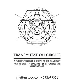 Transmutation circles - alchemical symbol - sacred geometry - can be used in your design - the art of tattooing - the design of logos - corporate identity - as a poster or a badge. White background