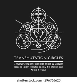 Transmutation circles - motion - sacred geometry - stock vector