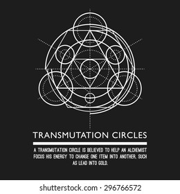 Transmutation circles - sacred geometry - stock vector