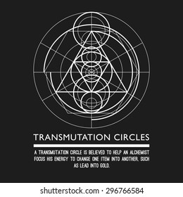 Transmutation circles - space gate - sacred geometry - stock vector