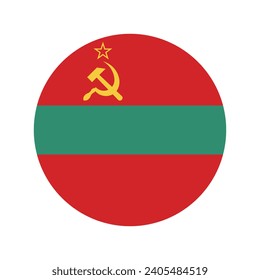 Transnistria circle flag. Button flag icon. Standard color. Circle icon flag. Computer illustration. Digital illustration. Vector illustration.