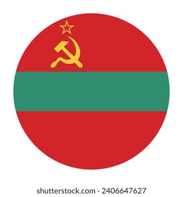 Transnistria circle flag. Button flag icon. Standard color. Circle icon flag. Computer illustration. Digital illustration. Vector illustration.