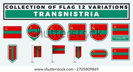Transnistria Flag. 12 Variations Collection