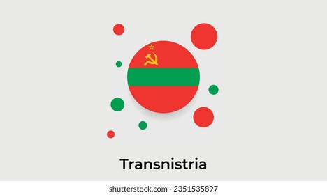Transnistrien-Flaggenblase kreisförmig um das Symbol bunter Vektorgrafik