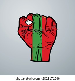 Transnistria Flag with Hand Design isolated on white background. Vector illustration
