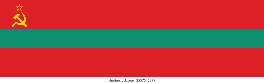 Transnistria flag long banner digital vector illustration