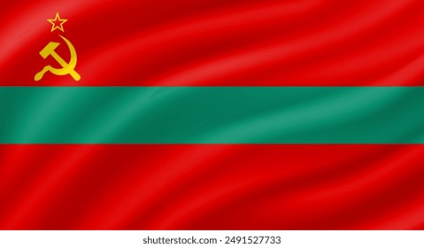 Transnistria flag waving. Background. Vector