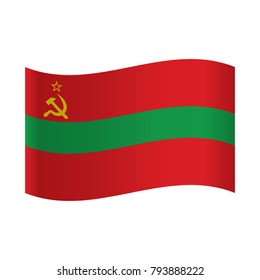 Transnistria flag waving form on gray background. Vector illustration.transnistria flag waving in the wind.