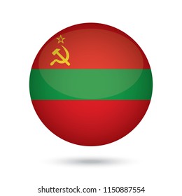 Transnistria glossy round button. Vector Illustration EPS10.
