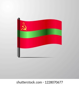 Transnistria waving Shiny Flag design vector