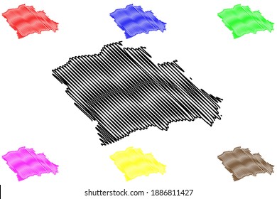 Trans-Nzoia County (Republic of Kenya, Rift Valley Province) map vector illustration, scribble sketch Trans Nzoia map