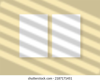 Transparen shadow overlay effect for branding.long shadow on flat surface.soft light from the window on the wall.background for you design.vector eps.10