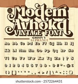 Transparen t Modern Avhokd script Retro Vintage Display bold Font alphabet.