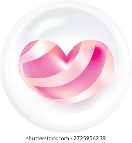Transparência 3d forma do coração holográfico cromo cor gradiente fundo. Glassmorfismo com superfície brilhante, brilhante e reflexiva.