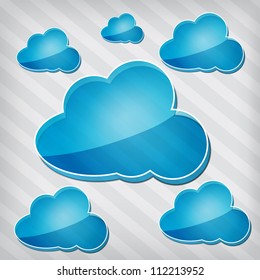 transparency blue clouds on a stripped background