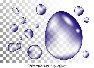 transparency blue color drops