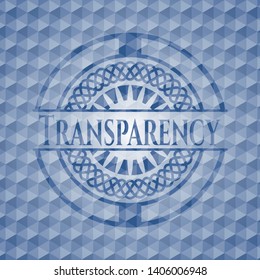 Transparency blue hexagon badge. Vector Illustration. Detailed.