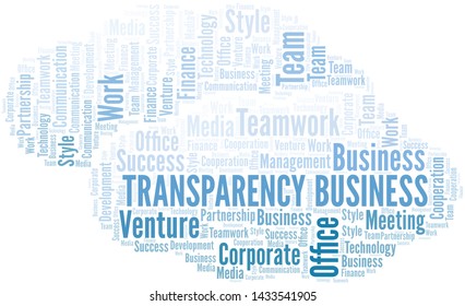 Transparency Business word cloud. Collage made with text only.