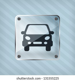 transparency car button icon on the striped background