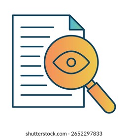 Transparency – Document with Magnifying Glass Representing Openness, Clarity, and Visibility in AI Systems and Decision-Making. Vector illustration