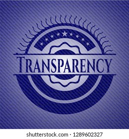 Transparency emblem with jean texture