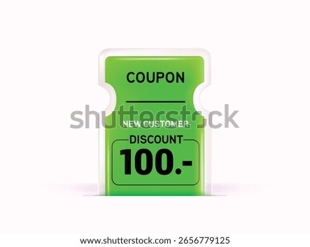 Transparency glass coupon label Discount offer tag with shiny, glossy, reflective surface. Vector Premium.