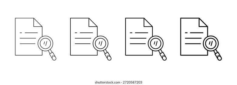 Transparency Glass Icons Vector Set In Different Stroke Line Style