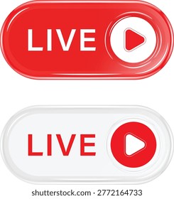 Transparency Glassmorphism Live streaming icon with gradient blur and abstract 3d spheres shape holographic.