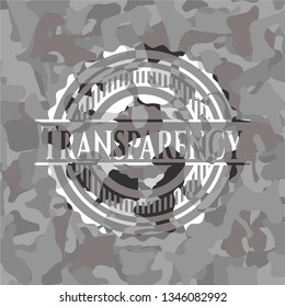 Transparency grey camouflaged emblem