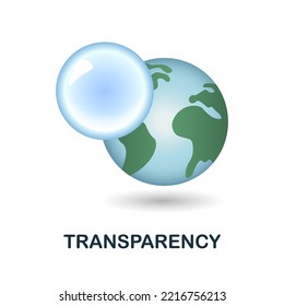 Icono de transparencia. 3d ilustración de la colección esg. Icono 3d de transparencia creativa para diseño web, plantillas, infografías y más
