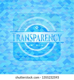 Transparency sky blue mosaic emblem