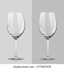Vidrio transparente. Ilustración del vector aislada en fondo gris y transparente