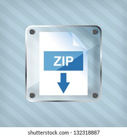 transparency zip download icon on a striped background