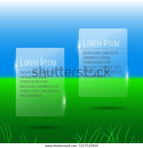 Transparent 3d Banners On Summer Background Stock Vector Royalty Free