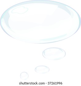 Transparent 3D thought bubble illustration vectors