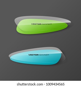 transparent abstract banner set. The clear oval form as two advertising banner poster. The flat transparent banner rounded corners image. Advertising elliptical Design glass shape. label banner tag