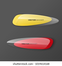 transparent abstract banner set. The clear oval form as two advertising banner poster. The flat transparent banner rounded corners image. Advertising elliptical Design glass shape. label banner tag
