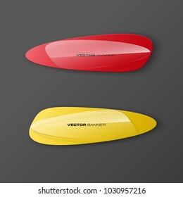 transparent abstract banner set. The clear oval form as two advertising banner poster. The flat transparent banner rounded corners image. Advertising elliptical Design glass shape. label banner tag