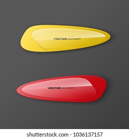 transparent abstract banner set. The clear oval form as two advertising banner poster. The flat transparent banner rounded corners image. Advertising elliptical Design glass shape. label banner tag