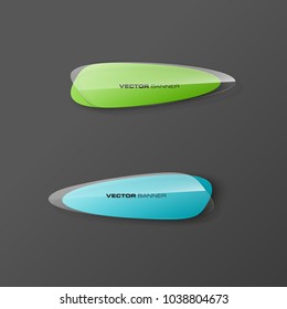 transparent abstract banner set. The clear oval form as two advertising banner poster. The flat transparent banner rounded corners image. Advertising elliptical Design glass shape. label banner tag