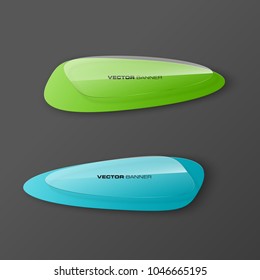 transparent abstract banner set. The clear oval form as two advertising banner poster. The flat transparent banner rounded corners image. Advertising elliptical Design glass shape. label banner tag