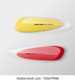 transparent abstract banner set. The clear oval form as two advertising banner poster. The flat transparent banner rounded corners image. Advertising elliptical Design glass shape. label banner tag