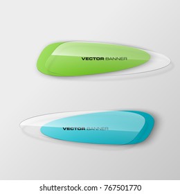 transparent abstract banner set. The clear oval form as two advertising banner poster. The flat transparent banner rounded corners image. Advertising elliptical Design glass shape. label banner tag