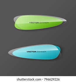 transparent abstract banner set. The clear oval form as two advertising banner poster. The flat transparent banner rounded corners image. Advertising elliptical Design glass shape. label banner tag