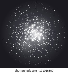 Transparent abstract constellation aurora background - stars. Vector illustration
