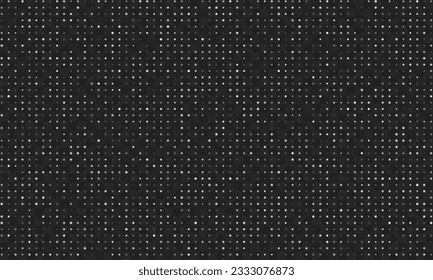 Transparent Abstract Digital Vector Background: Moving White Flashing Dots in a Matrix or Digital Board Style.