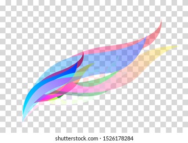 Transparent abstract flame, wing, design element. Vector illustration