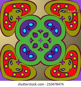 Transparent abstract floral seamless pattern on a gradient background. Handmade.