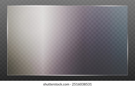 Transparent abstract gradient background with trendy ribbed glass effect. Acrylic reeded fluted panel, clear plastic texture. Vector illustration